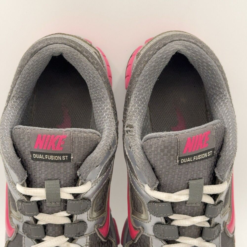 Nike Dual Fusion ST Running Shoes Gray Pink Breathable Mesh Sneakers Size 6.5 - Picture 10 of 11